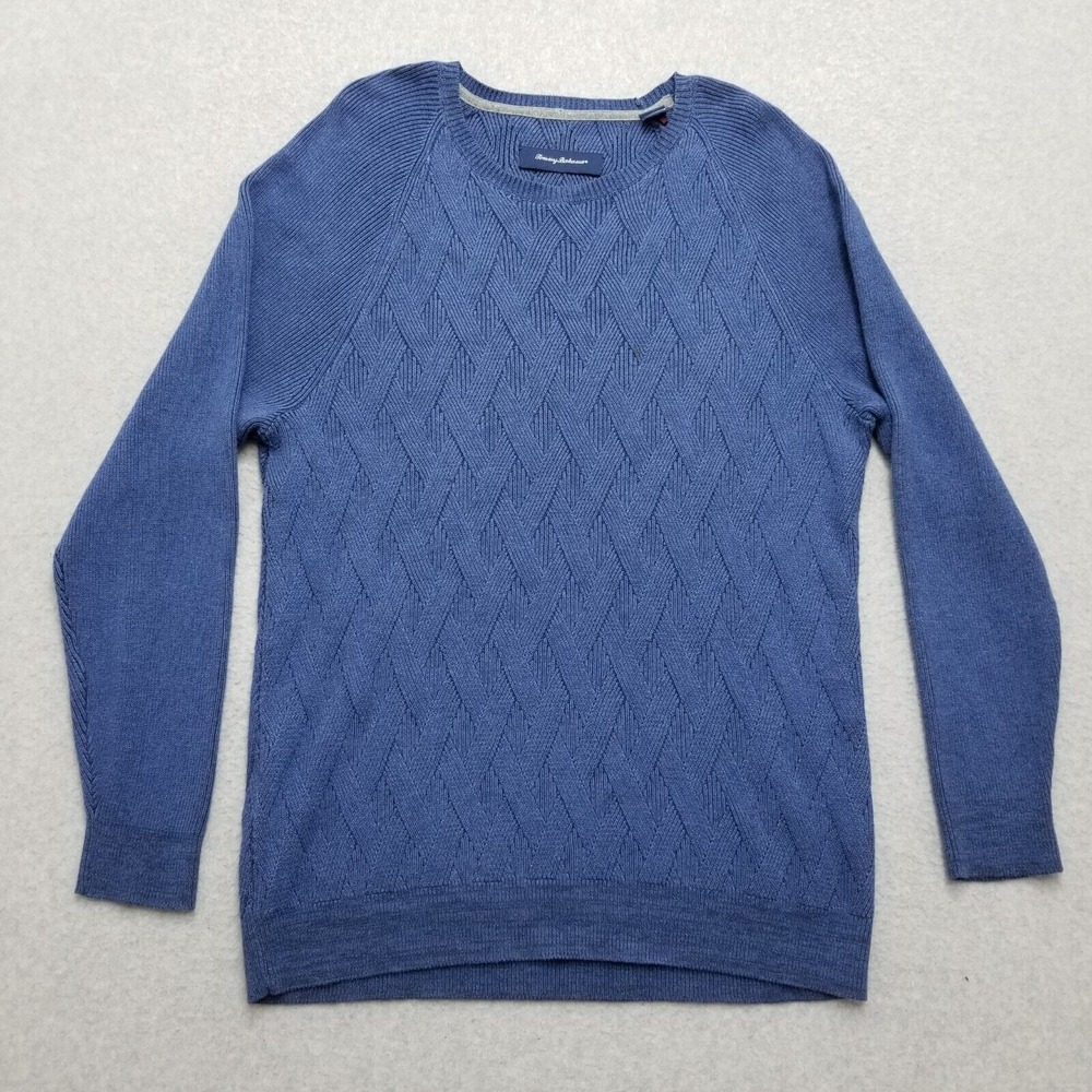 Tommy Bahama Sweater Mens Large Blue Long Sleeve Crew Neck Pullover